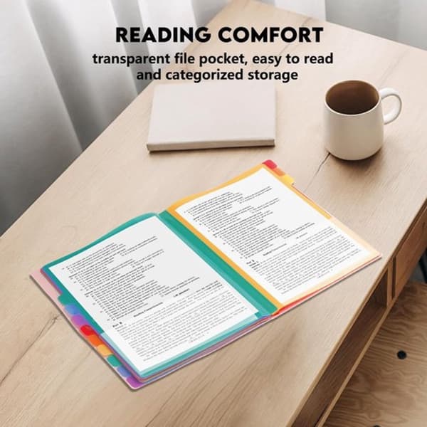 A4 Udvidelsesmappe - A4 Sorteringsmappe - 12 Rum - Arkivmappe med Faner