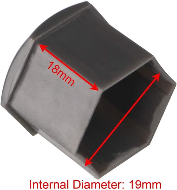 20 stk 19 mm hjulmutterbeskyttelse, hjulboltbeskyttelse, sekskantede dekkmutterbeskyttelse (grå) Grå Grey Grey 19mm