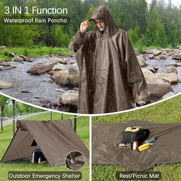 Poncho - Regnkappe - 210*140cm - Multifunksjonell vannavvisende regnponcho