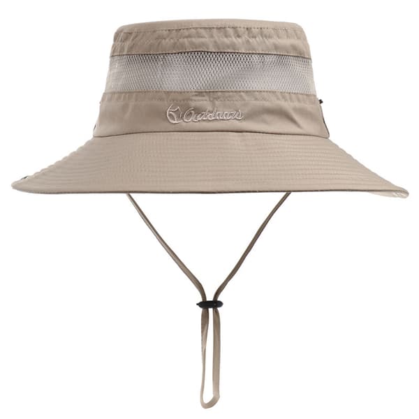 Fiskerhat UPF 50+, Herre Bucket Hat med UV-beskyttelse til Vandring Strandhatte (Khaki)