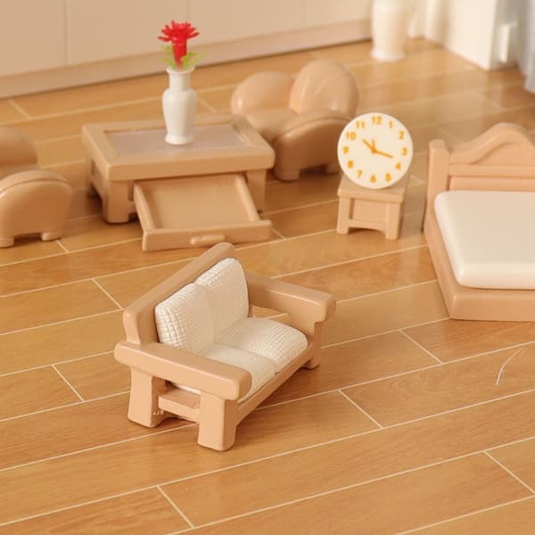 Dukkehuss Miniature Sofa Teebord 4 4 4 4