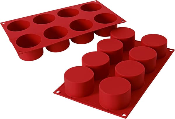 Hål silikonlera cylinderform röd (1 st)