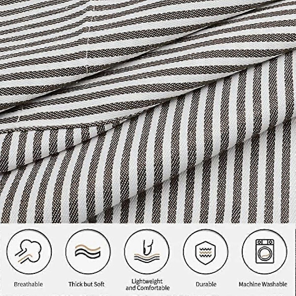 2-pack Kitchen Aprons, Adjustable Soft Chef Apron with 2 Pockets for Men Women (Black/Brown Striped)