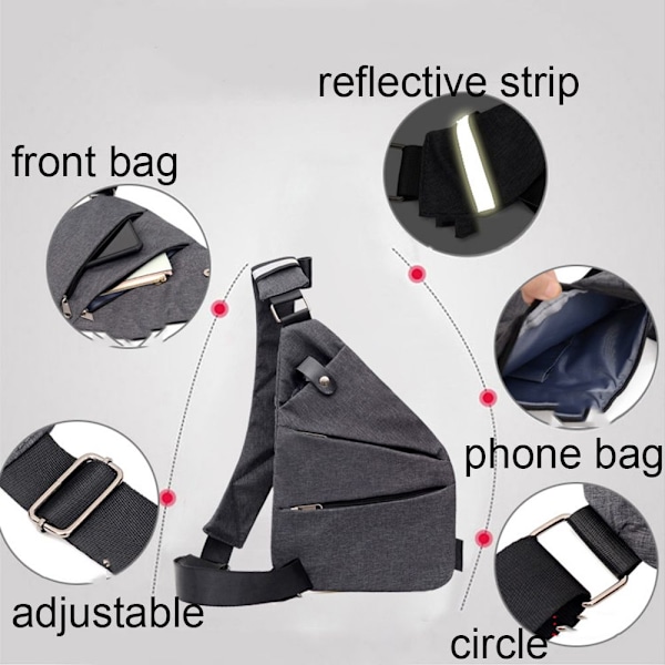 Herrar Casual Axelväska Resa Crossbody Väska Gray