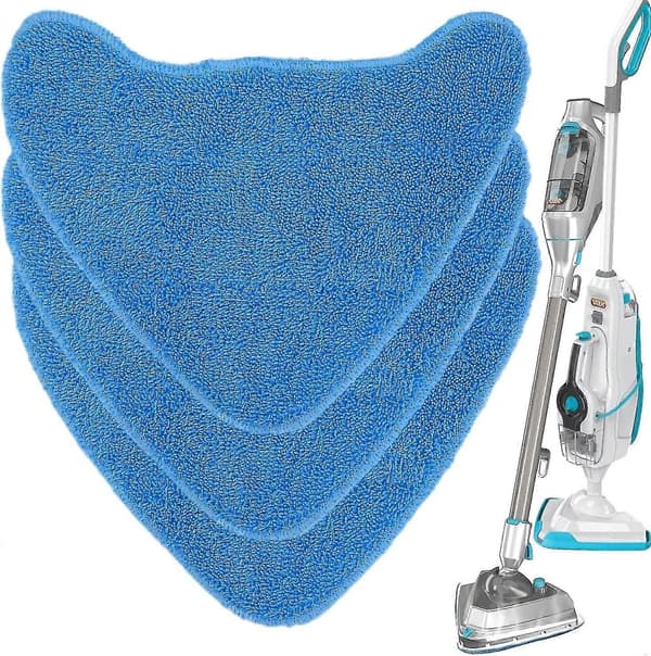 Udskiftningsmoppepuder til Vax dampmoppe, 3-pak vaskbar mikrofiber Kompatibel med S7/S86-SF-C & flere