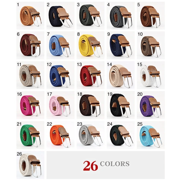Flerfarvede elastiske vævede bælter Casual flettet stretchbælte Light Gray