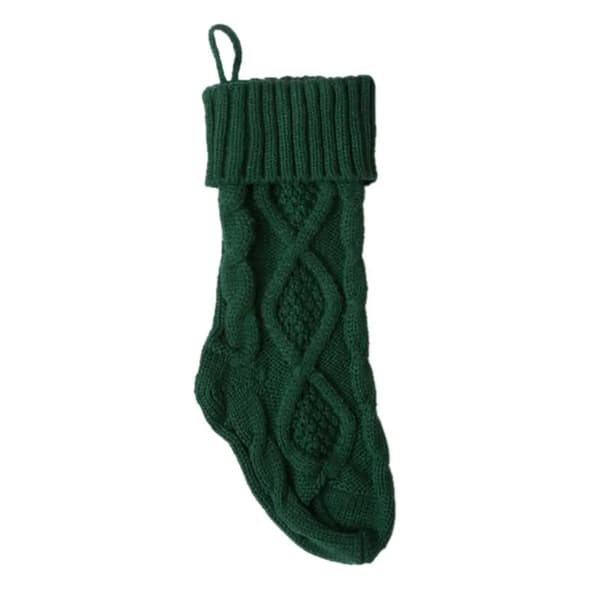 Vinterstickad Ull Godispåse Strumpor Hängande Julklapp green