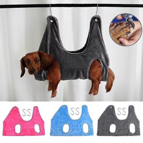 Kæledyrspleje hængekøje er praktisk til at bade og klippe kløer på hunde og katte - Xin Pink M Pink
