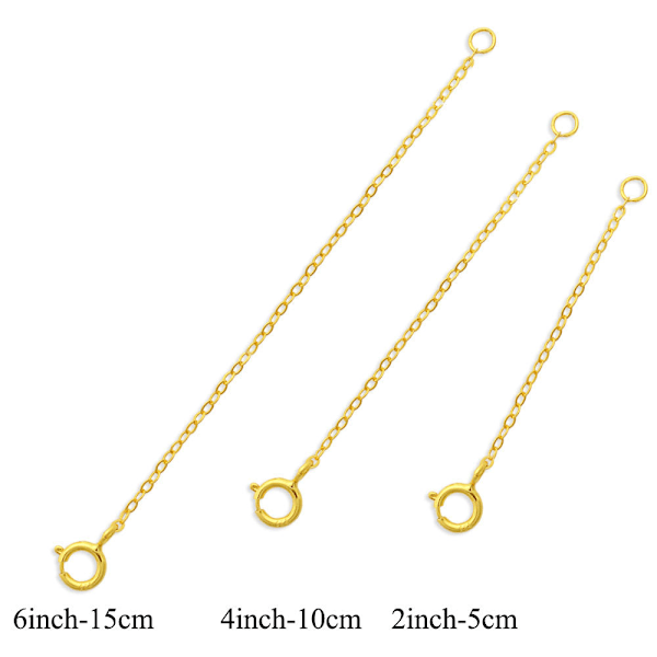 Kultaketjun pidennin 14k kultapinnoitettu pidennysketju 925 Sterling