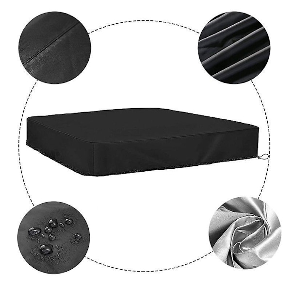 (Specialerbjudande) Sandlådeskydd Vattentätt Dammtätt UV-skydd Fyrkantigt Poolskydd med Dragsko för Sandlåda, Leksaker och Möbler db Svart Black 200*200cm Black