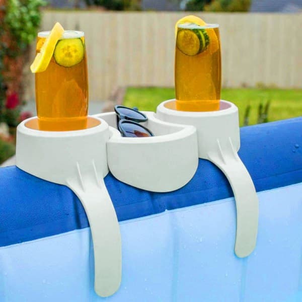 Kopholder til pool, hvid