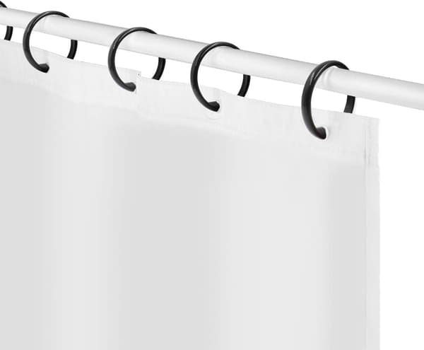 Duschdraperiringar Plast Gardinringar O-ringar Hängare Bad Draperi Slinga Klämma Glid 12-pack (O-ringar Svart)