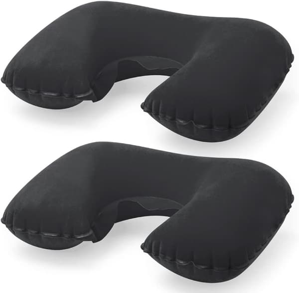 2 st uppblåsbara resekuddar för nacken Black
