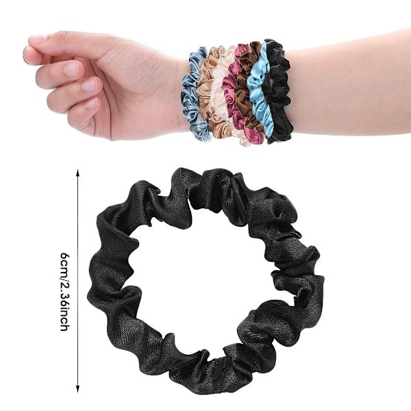 10 stk satin hårscrunchies, elastiske silke hårbånd smalle hårelastikker, glatte hestehaleholdere bånd, søde hestehaleholdere hårtilbehør til