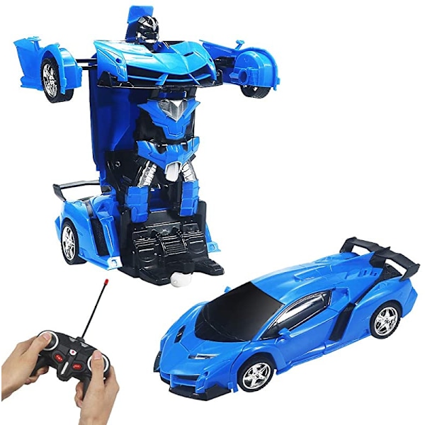 Fjärrstyrd Bil Transformerande Robot - BLÅ - RC Bilar Leksaker för Barn Pojkar 5+