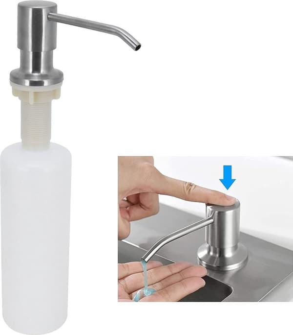 Sæbedispensere - Sæbedispenser - Bordplade Sæbedispenser - Indbygget Rund - Sæt Genopfyldelig - 300 ml
