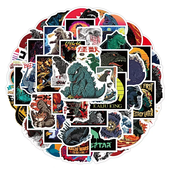 50 kpl Godzilla jättiläismönsteritarroja - Rullalautailu Anime-tarrat iPhone-tabletti Matkatavaralle