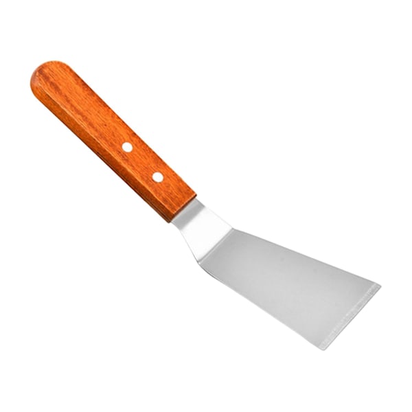 Trästekspade med non-stick-beläggning, tjock och hållbar, rostfritt stål, slitsad stekspade B