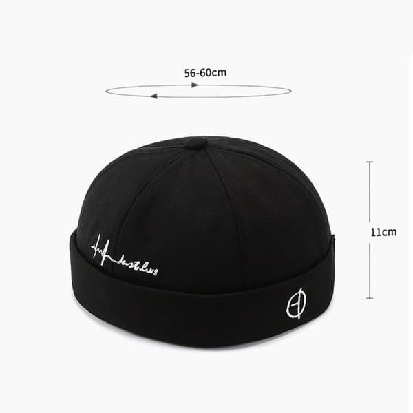 Bomull Docker Caps Luer SVART BLACK