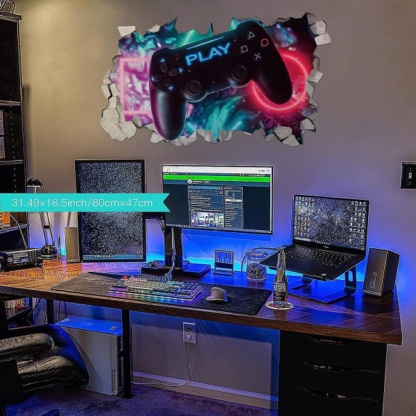 3D Gamer Väggdekaler, Gamer Poster Väggdekoration, Pojkrum Väggdekal, Modern Vardagsrum Dekoration Väggdekaler, Pojkrum Sovsal Väggdekal, Di