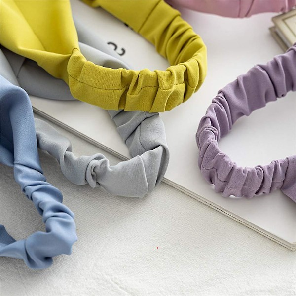 6-pack hårscarfar enfärgade bandanas stretchiga hårband för flickor (3-h)