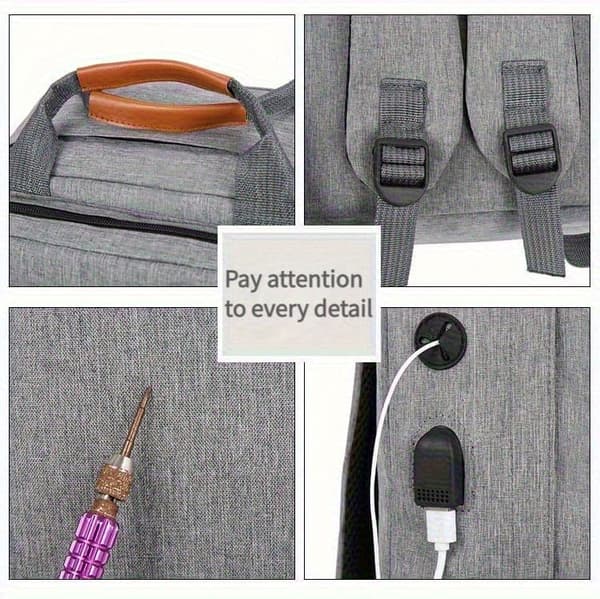 3-Piece Backpack Set - Oxford Fabric, Suitcase, Laptop Bag, Practical and Versatile