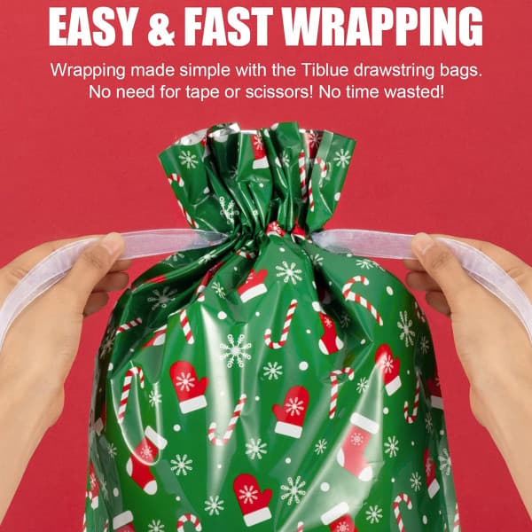 50 st julklappspåsar jul satin dragsko presentpåsar