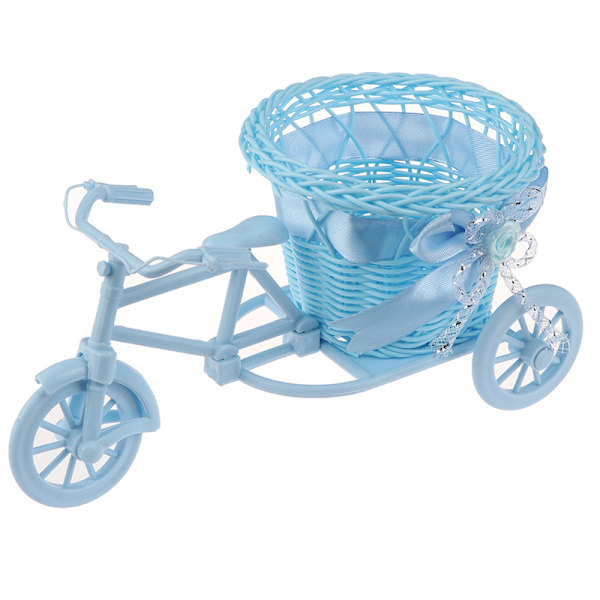 (Specialtilbud) Lille Trehjulet Cykel Blomsterkurv Vase Opbevaring Hjemmekontor T