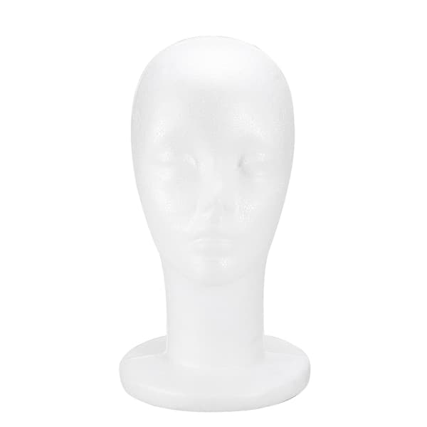 1 stk. kvinnelig skumdukke mannequin hode parykk styling hatt hodeplagg display modell