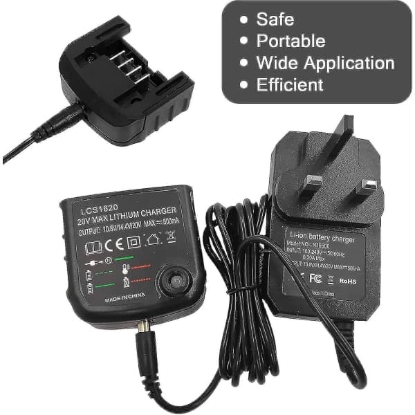 Li-ion batterilader til Black & Decker 18v Li-ion batteri Lcs1620 lader