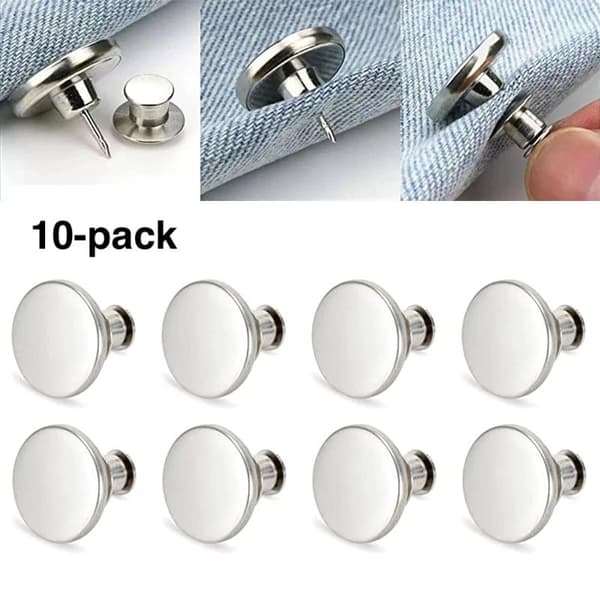 syfria housunnapit - Säädä kokoa - Valkoinen hopea Silver 10-pack