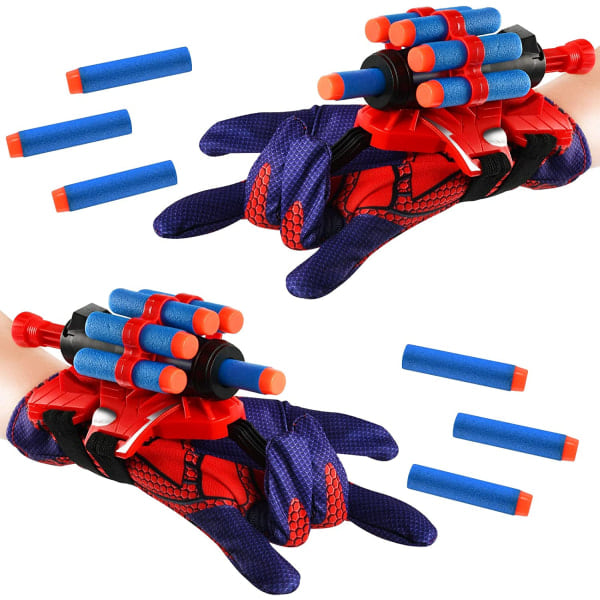 2 set Spiderman Launcher Handskar, Barn Plast Cosplay Handske Helt