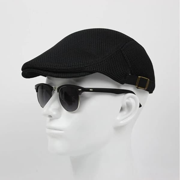 Sommercaps for menn, flat caps sommer mesh flat caps Black