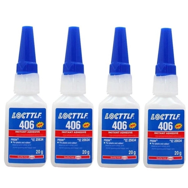 4 stk Ny Loctite 406 20 Gm Hurtiglim til plast og gummi Henkel