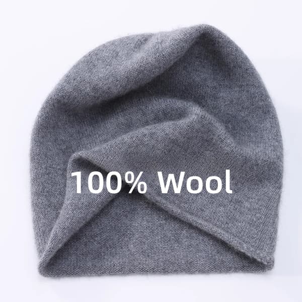 1 stk. Uldhue - Varm til efterår og vinter, elastisk, åndbar, stilrent design, egnet til både mænd og kvinder, afslappet vinterhue Beige Color