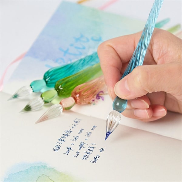 2 st Dip Pen Glas Droppande Fontänpennor