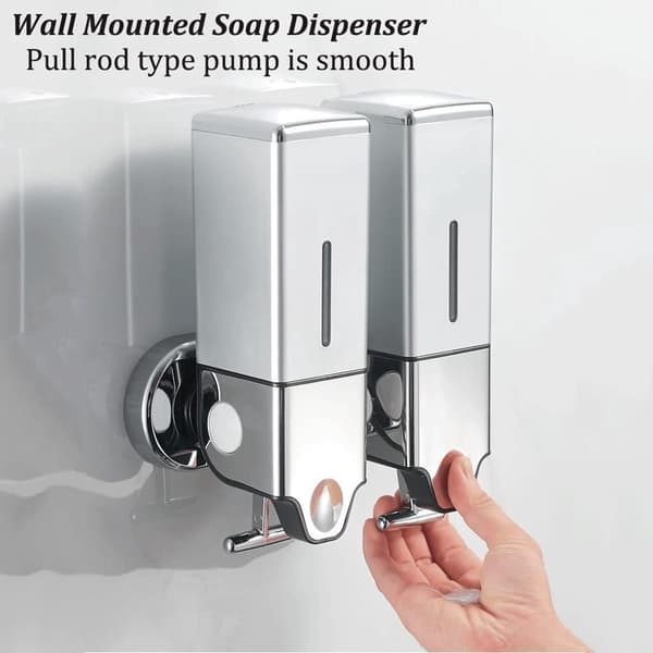 Veggmontert såpedispenser - Såpedispenser - Veggmontert - 2 beholdere - 2x500ml
