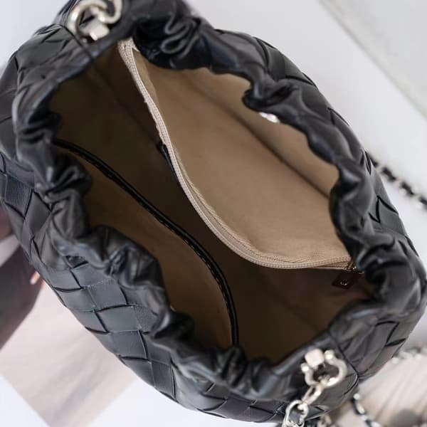 Vevd PU-lærveske, trendy skulderveske black 3