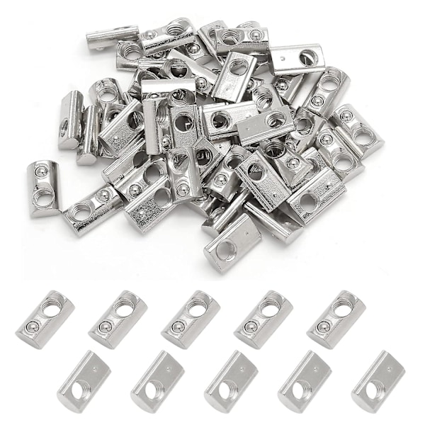 M5 Fjäder-T-Mutter 2020 Aluminium Extrusion T-Muttrar (100 st)