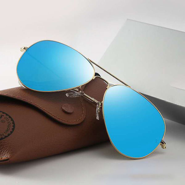 Ray Ban 3025 112/19 Aviator Guldramme med GRØNT SPEJLglas - STØRRELSER (5)