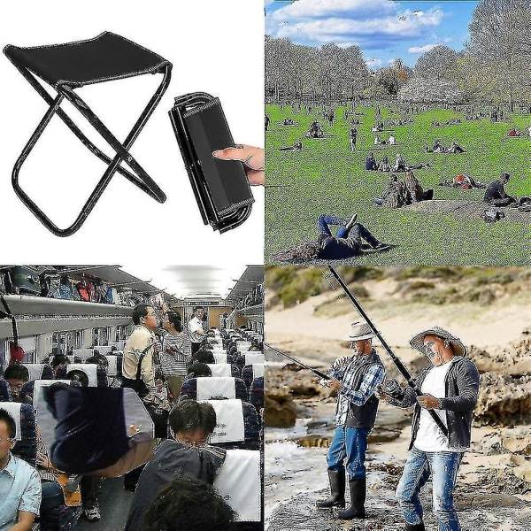 Camping-taitettava jakkara Ulkoilutaitettava jakkara, Ulkoilukäyttöön Sopiva Pieni Kannettava Camping-taitettava jakkara, Sopii Leirintään, Kalastukseen, Piknikille, Matkustamiseen Ja Vaellukseen