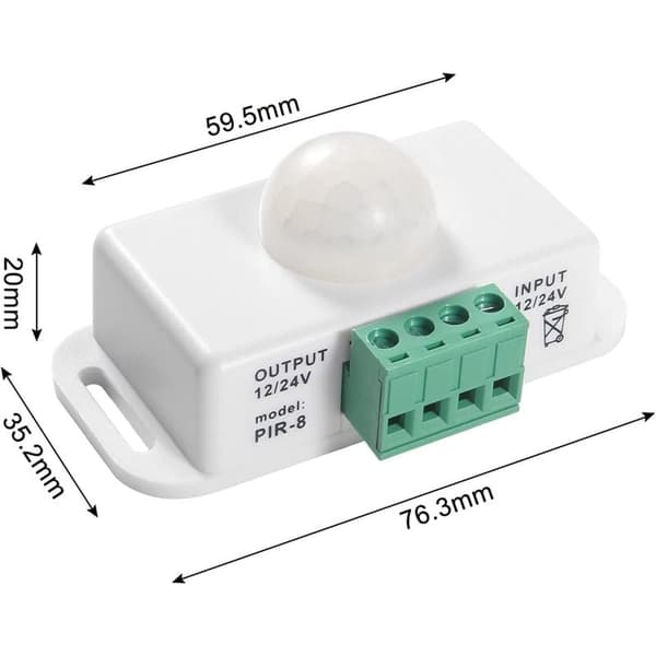 DC 12V/24V 8A Krops Infrarød PIR Bevægelsessensor Switch LED Auto Lysstrimmel, PIR Sensor LED Bevægelsessensor Switch
