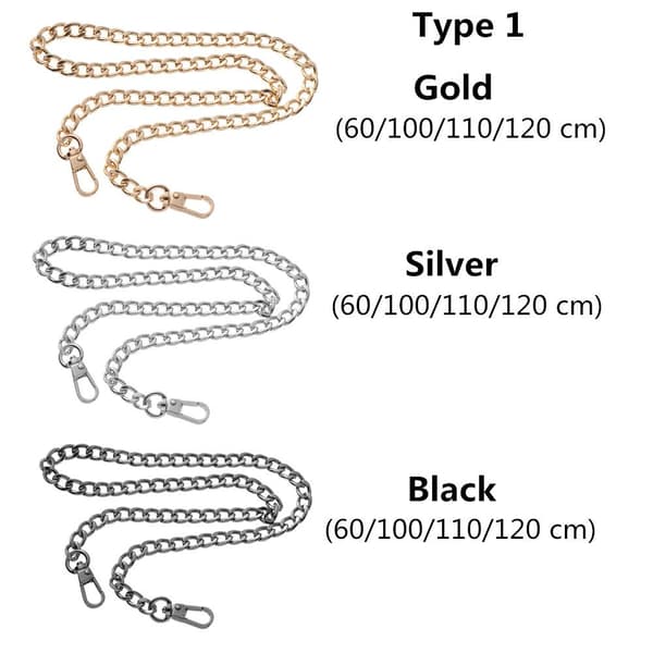 Veske kjede skulderveske stropper GULL 100 CMTYPE 3 TYPE 3 - spot salg Gull Gold 100 cmType 3-Type 3