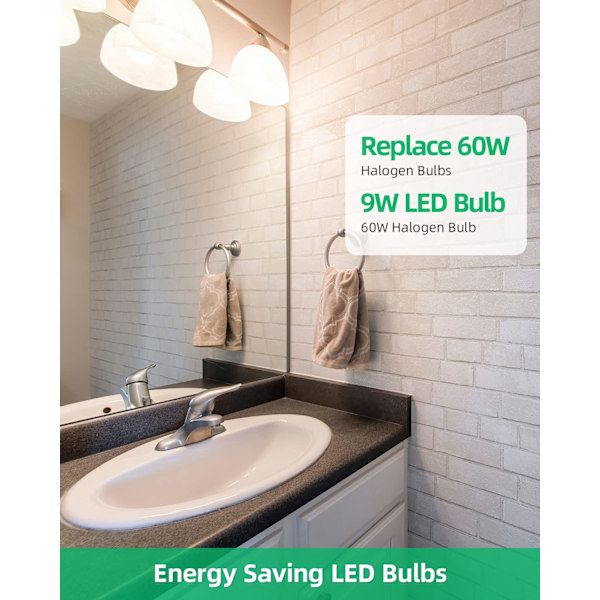6-pak E27 skruelamper - 9W 806LM E27 LED-pærer - svarende til 60 watt - 3500K varm hvid
