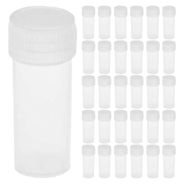 50 st Tomma Pulverflaskor Portabla Provflaskor Små Behållare med Skruvlock (5ml)
