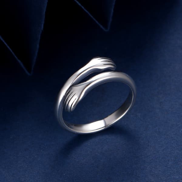 Kramring, 925 Sterling Silver Justerbar Kramring Öppen Ring
