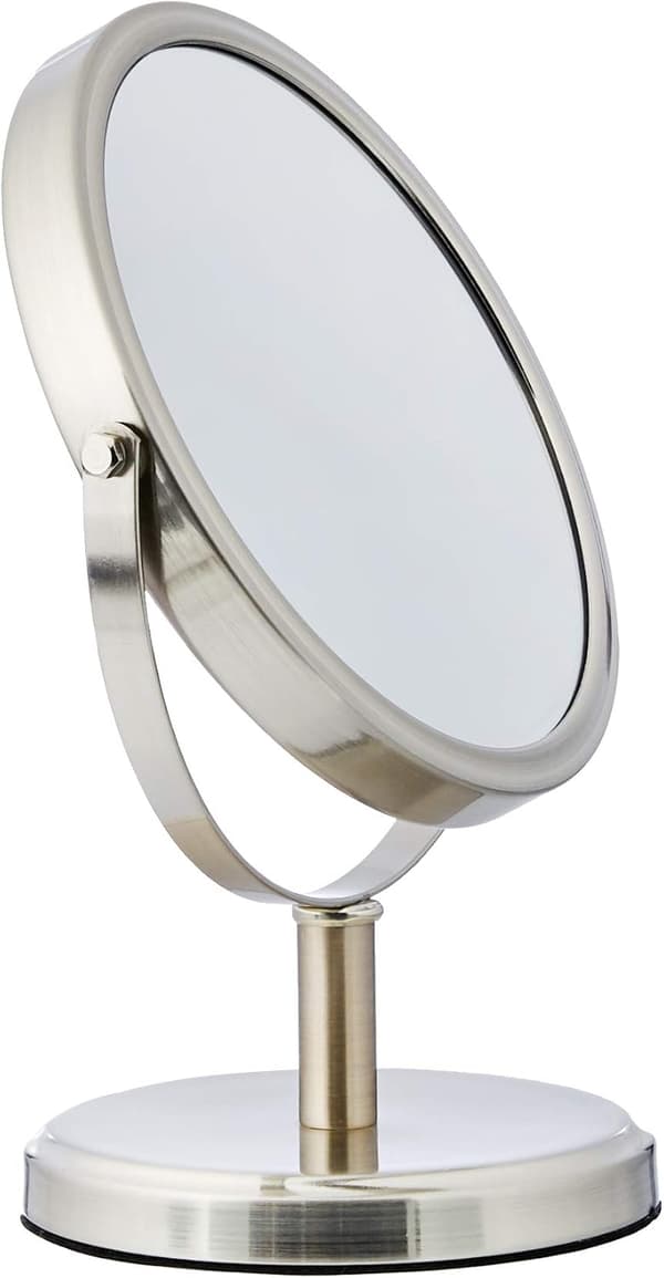 Moderne dobbeltsidet spejl, nikkel, 10 cm