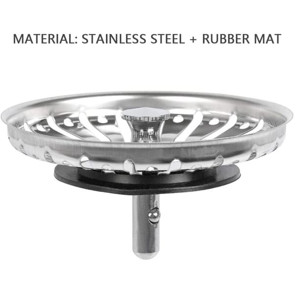 2 stk. vask sil/stopper for kjøkken/baderom vask diameter 84 mm med kulekjede, rustfritt stål