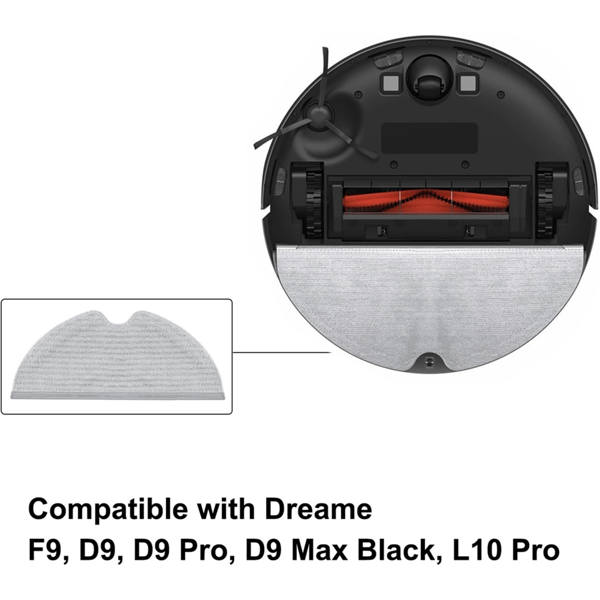 Kompatibel med Dreame F9, D9, D9 Pro, D9 Max Sort, L10 Pro Robotstøvsuger Moppeklude Reservedele
