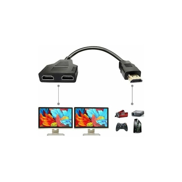 HDMI-jakaja-adapterikaapeli HDMI SPLITTER 1 SISÄÄN 2 ULOS HDMI UROS